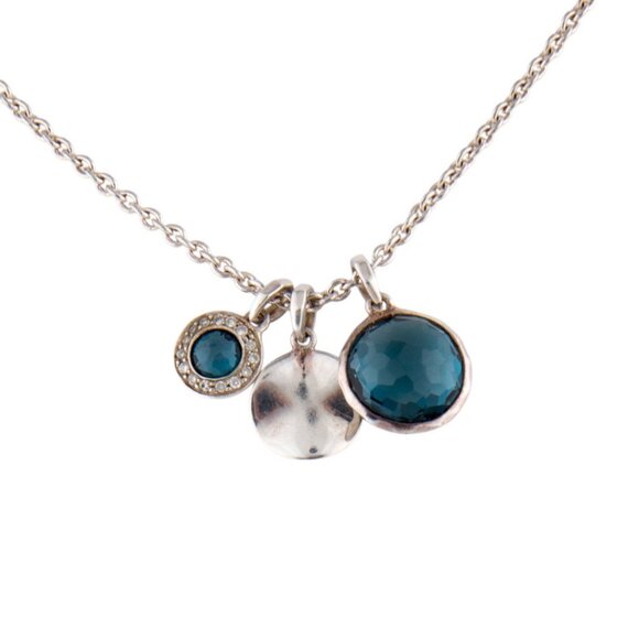 IPPOLITA STERLING SILVER 925 TOPAZ & DIAMOND PENDANT NECKLACE